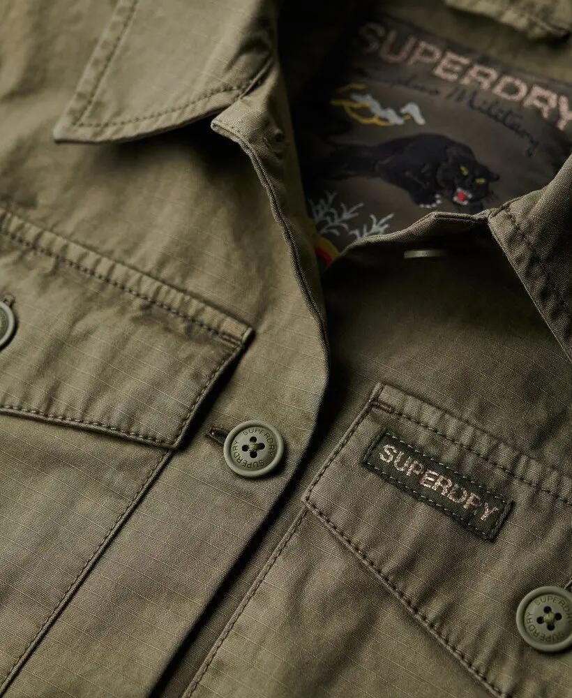 superdry Military Overshirt – 100% Baumwolle, Oversize – Dusty Olive Green 5/7
