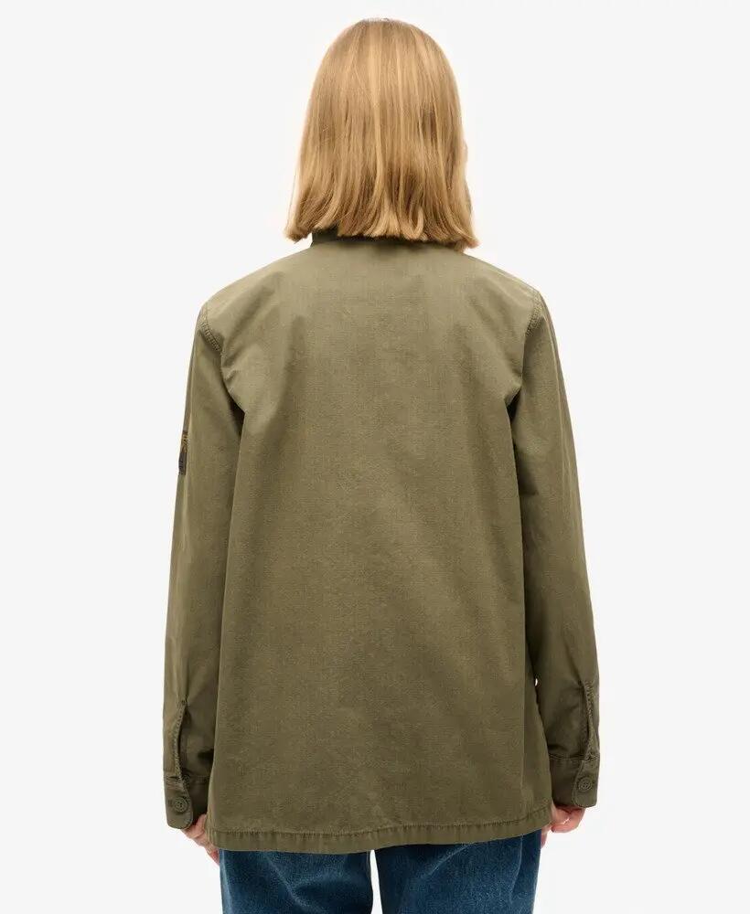superdry Military Overshirt – 100% Baumwolle, Oversize – Dusty Olive Green 4/7