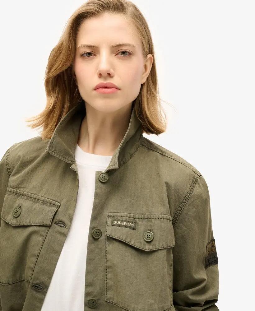 superdry Military Overshirt – 100% Baumwolle, Oversize – Dusty Olive Green 3/7