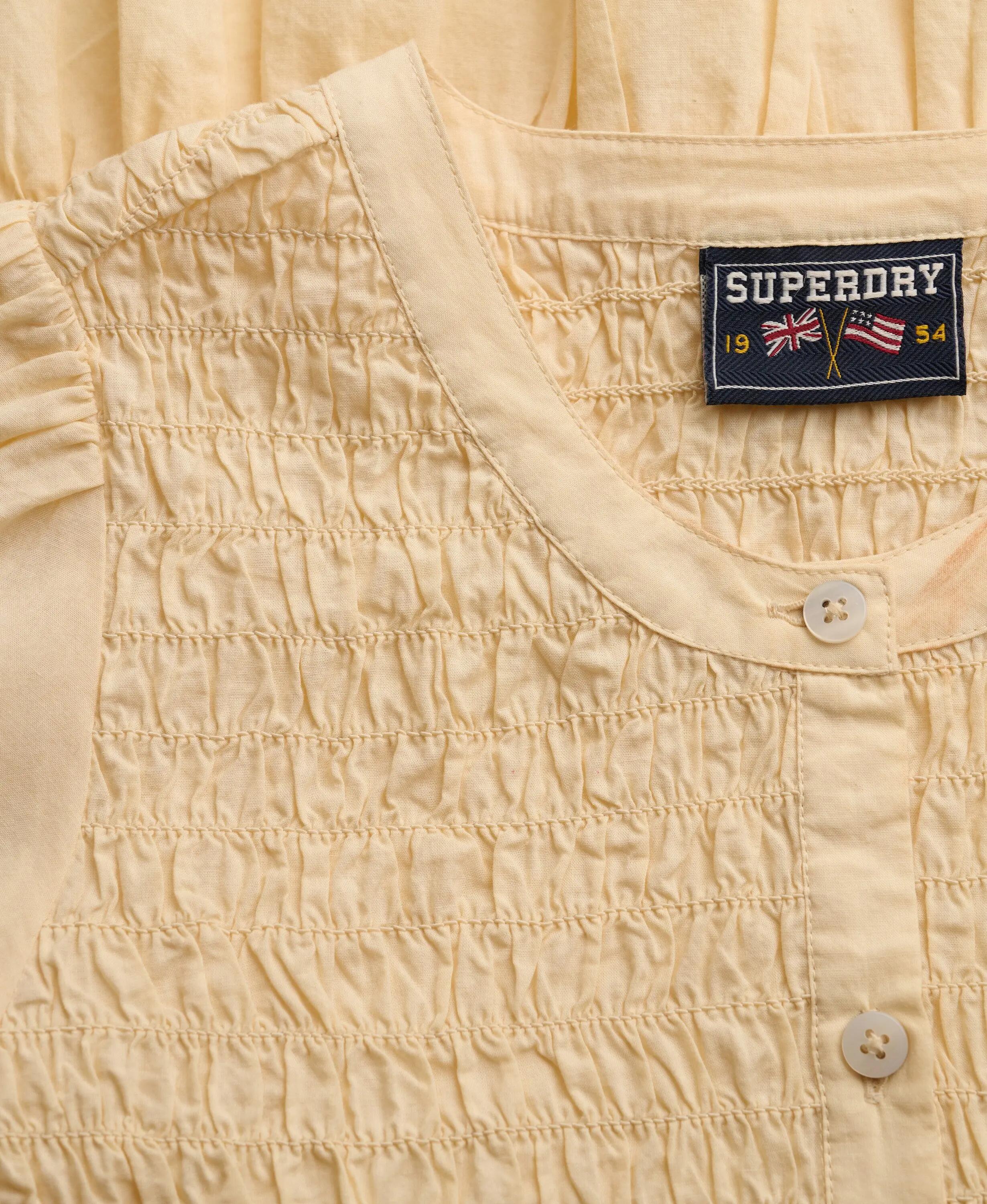 superdry Top smock a maniche corte in cotone 100% – Slim fit – Yellow Haze 5/6