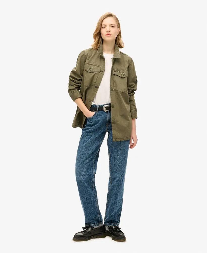 superdry Military Overshirt – 100% Baumwolle, Oversize – Dusty Olive Green 2/7