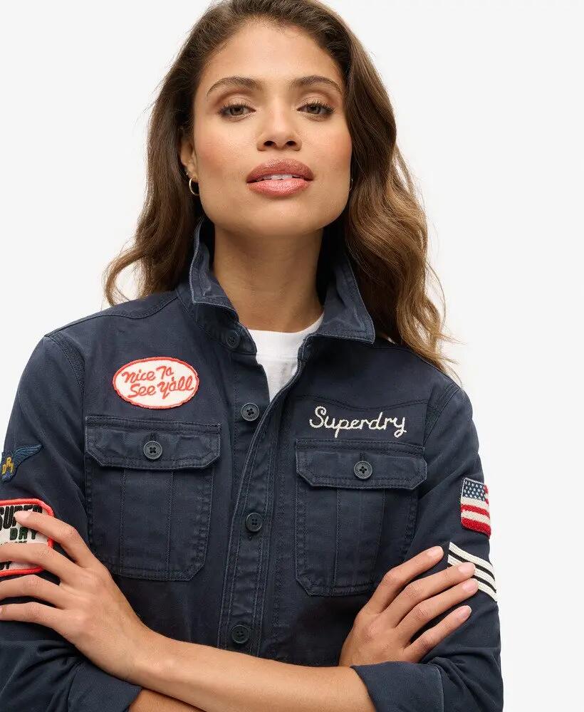 superdry Ls Scout Shirt — damesoverhemd 100% katoen, Eclipse Navy 3/7