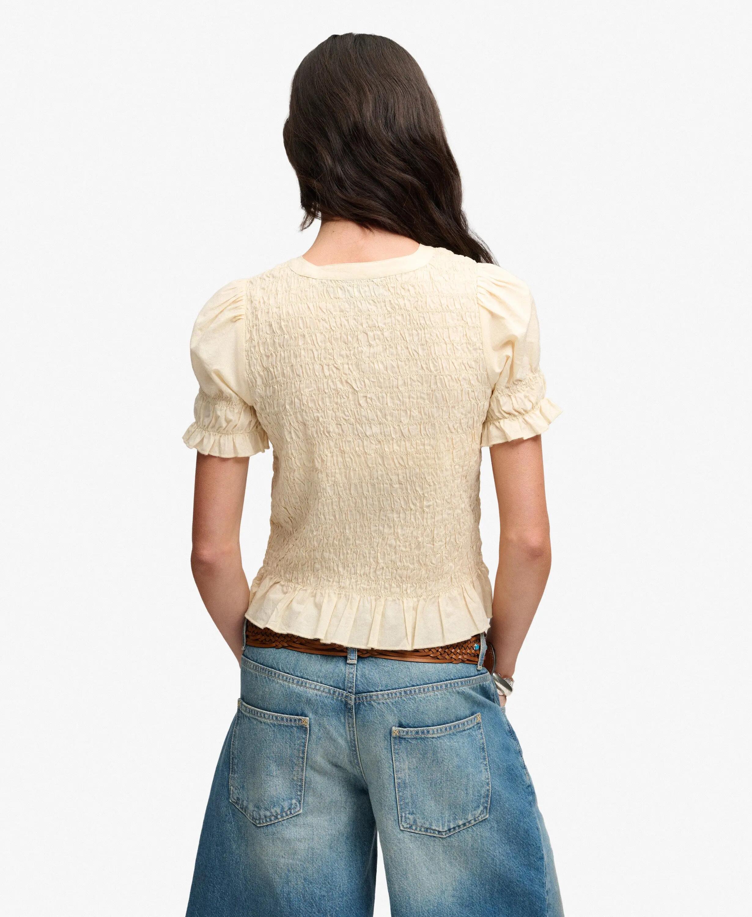 superdry Top smock a maniche corte in cotone 100% – Slim fit – Yellow Haze 4/6