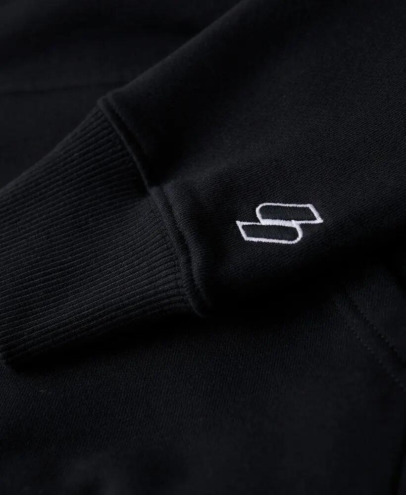 superdry Sport Luxe Loose Hoodie in cotone 100% – fit oversize, nero 5/7