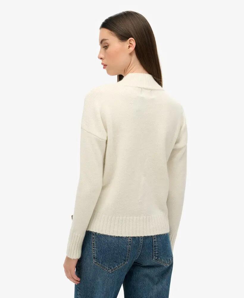 superdry Camisola Essential gola curta ECRU 4/6
