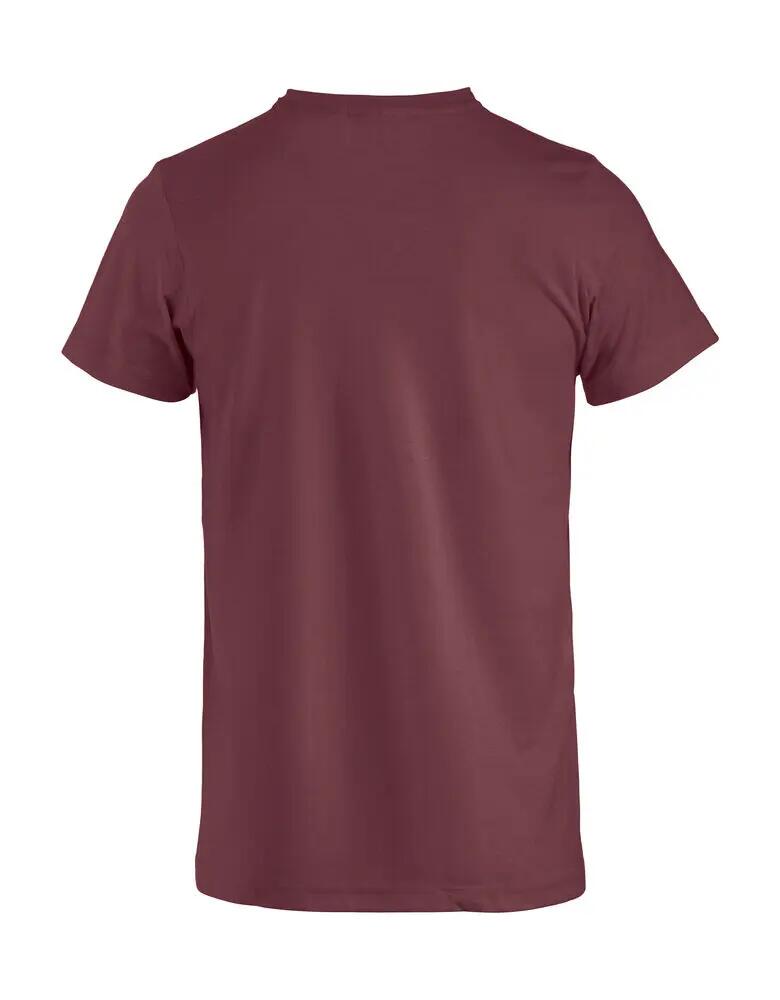 clique Basic-T Junior T-shirt col côtelé en coton – burgundy 4/4