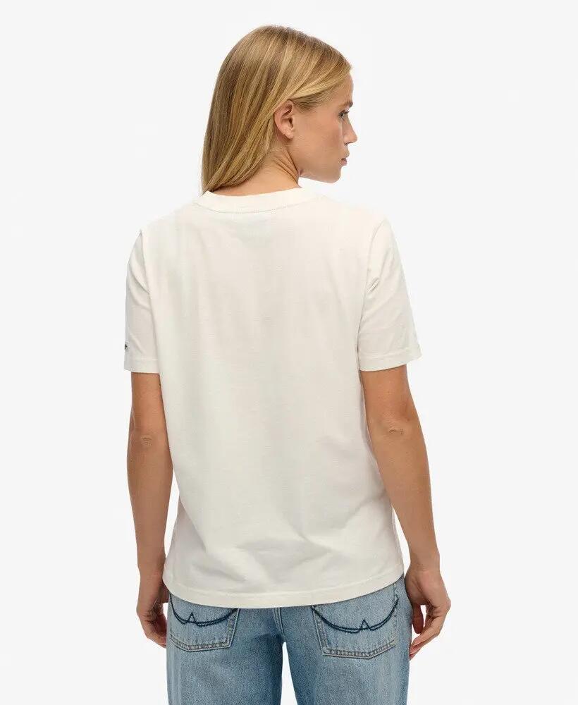 superdry Vl Fade Tee T-shirt mulher WINTER WHITE 100% algodão 4/4