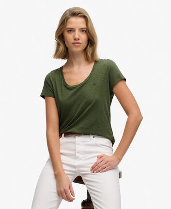 superdry Studios Scoop Neck T-Shirt Slim Fit in Baumwolle/Lyocell