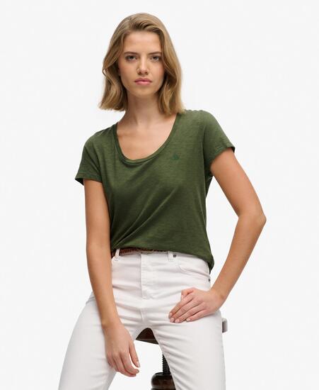 superdry Studios Scoop Neck T-Shirt Slim Fit in Baumwolle/Lyocell