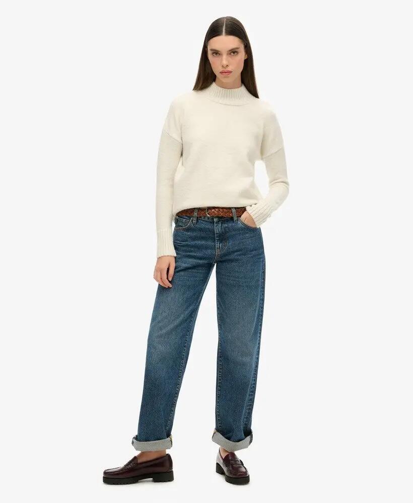 superdry Camisola Essential gola curta ECRU 2/6