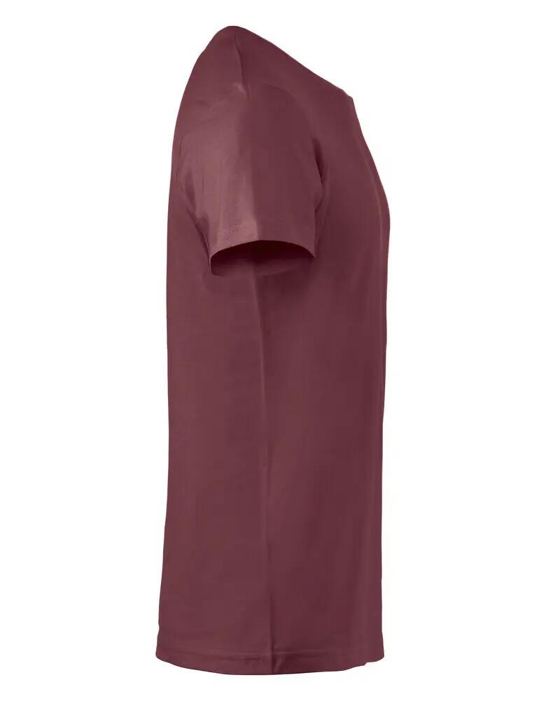 clique Basic-T Junior T-shirt col côtelé en coton – burgundy 2/4