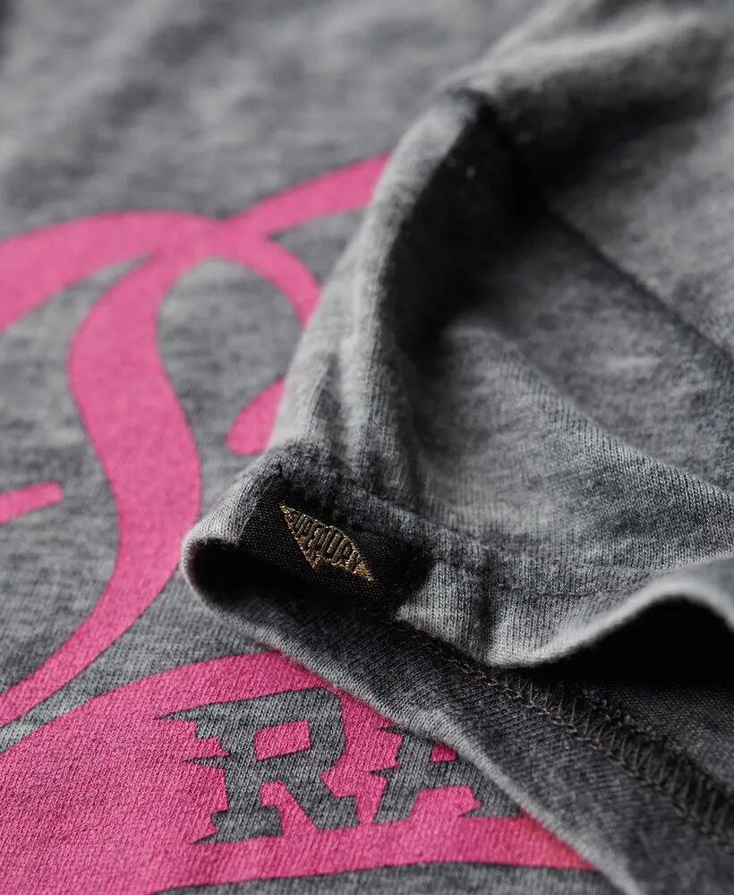 superdry T-shirt Fade Rock Graphic Cap Slv damska — JET BLACK 4/7