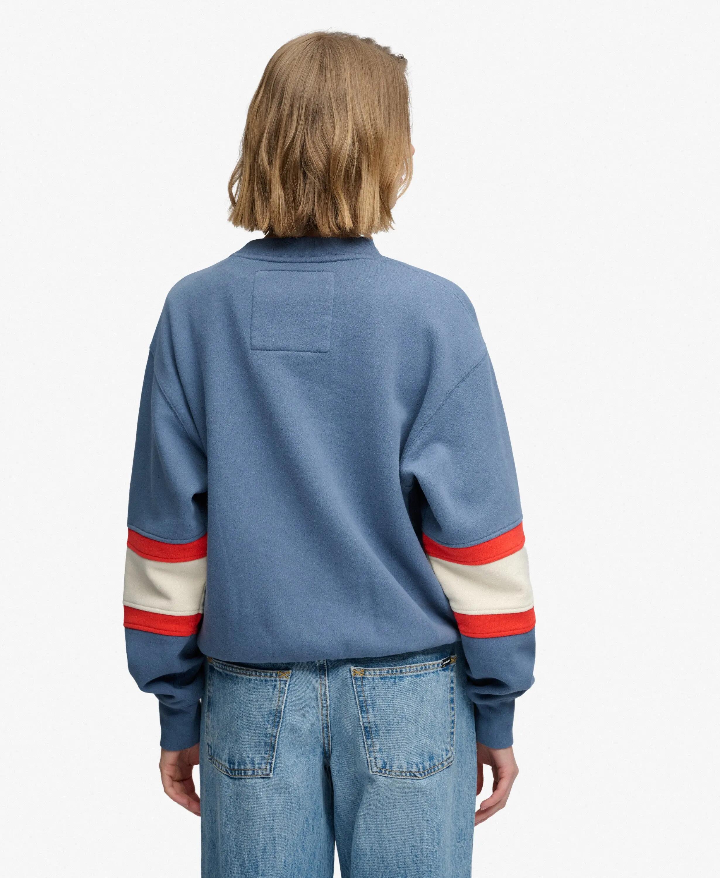 superdry Sweat-shirt Aspen Athletics Preppy Ski en coton mélangé – Dry Slate 5/7