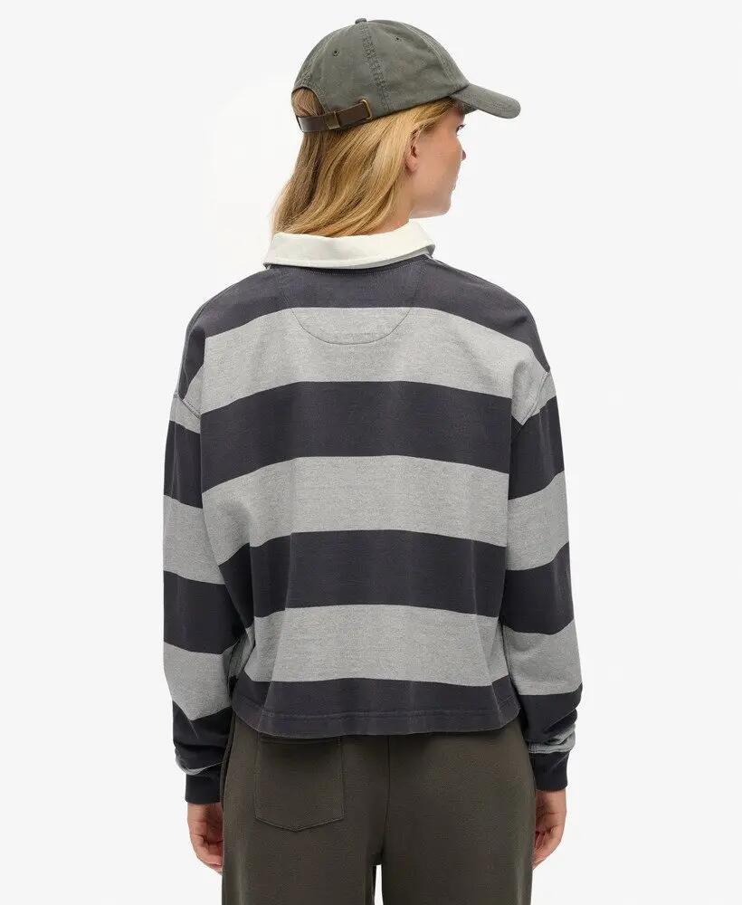 superdry Athletic Essentials Stripe Rugby Top oversize en coton 4/6