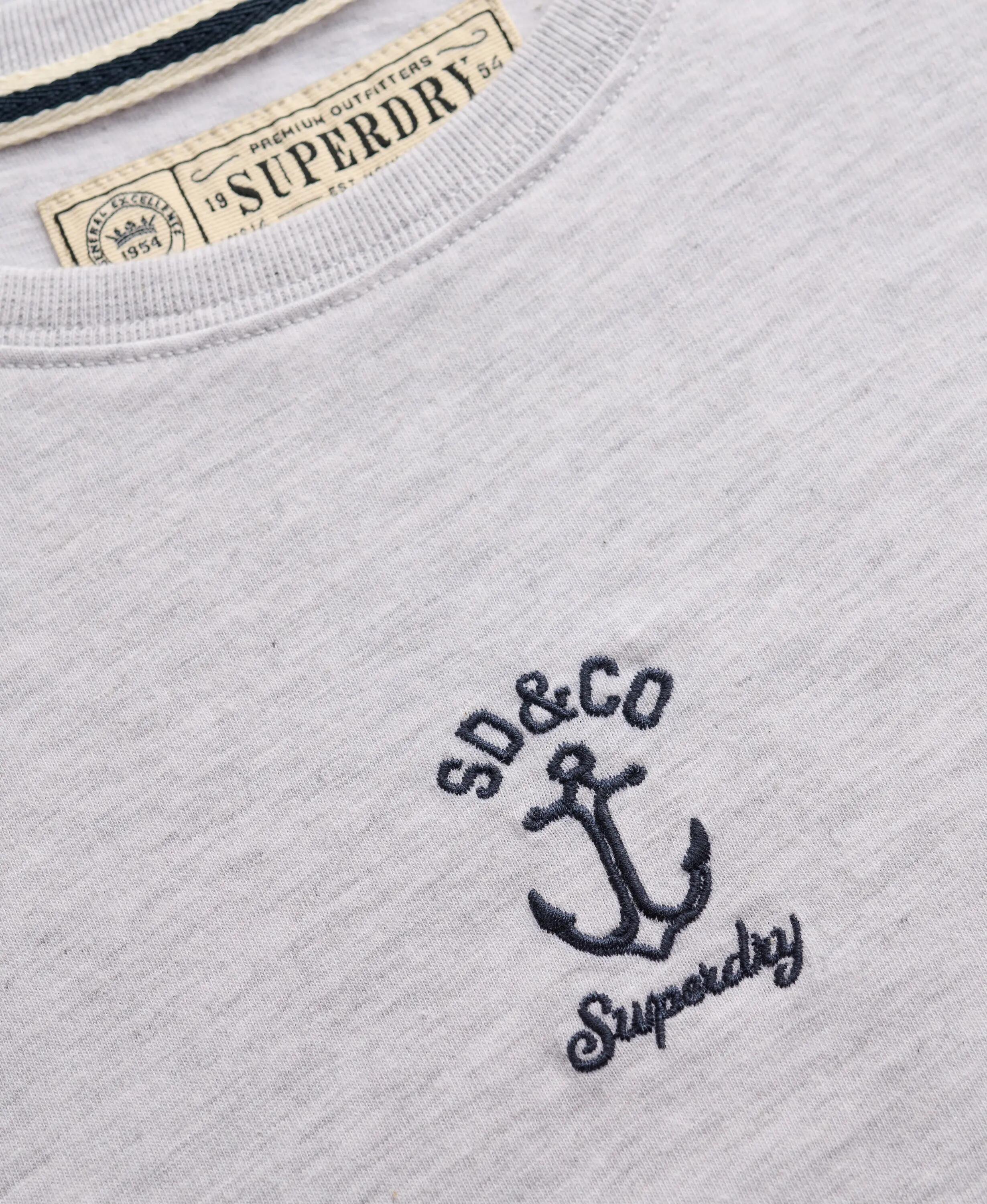 superdry Heritage Nautical Motif T‑Shirt Slim Fit Glacier Grey Marl 6/7