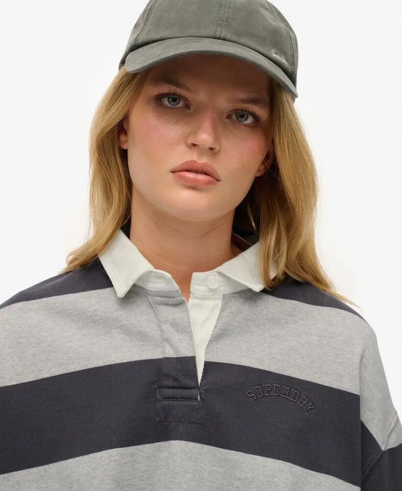 superdry Athletic Essentials Stripe Rugby Top oversize en coton 3/6