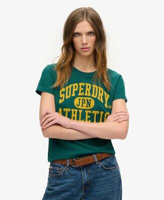 Superdry varsity flocked aangesloten t-shirt
