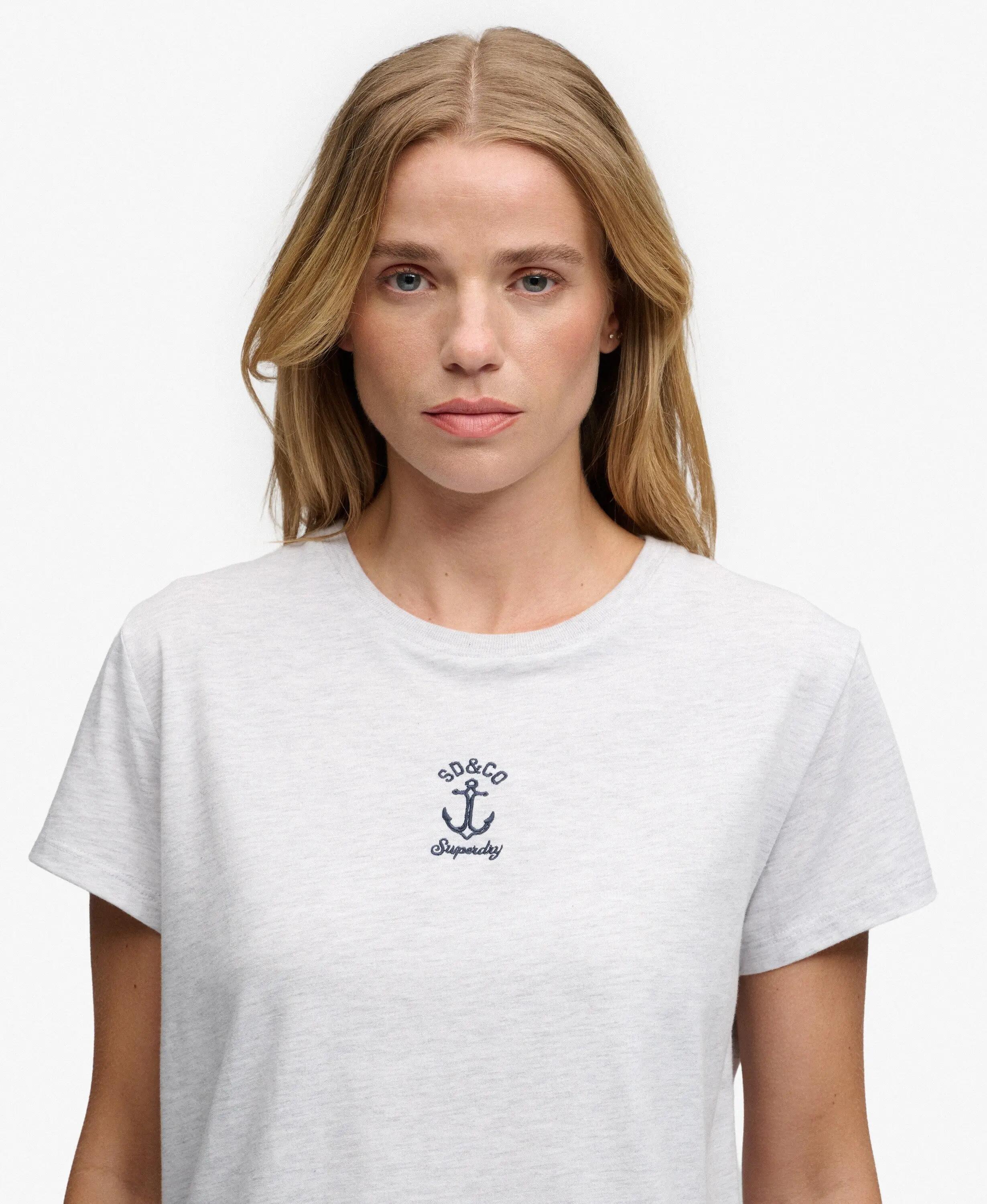 superdry Heritage Nautical Motif T‑Shirt Slim Fit Glacier Grey Marl 4/7