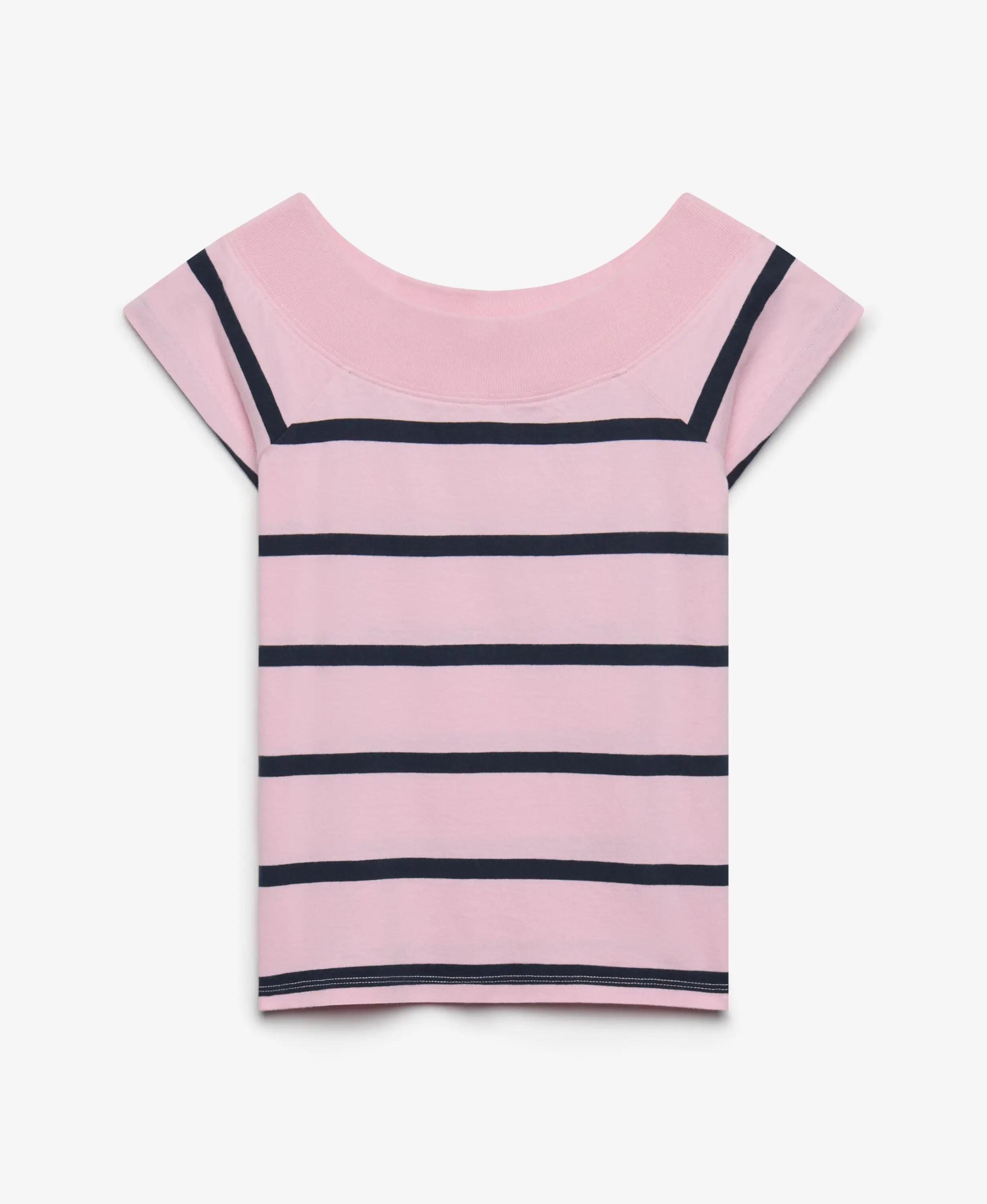 superdry Dames T‑shirt Athletic Off Shoulder van biologisch katoen roze/navy 7/7