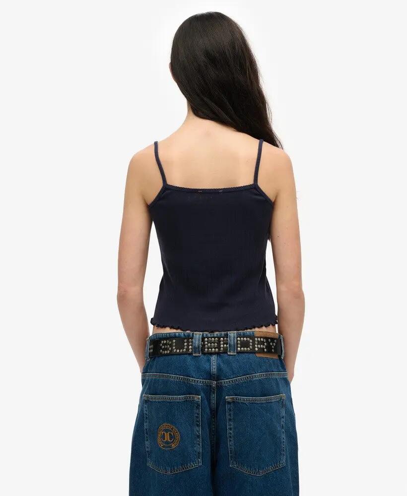 superdry Top Cami Pointelle Athletic Essentials em algodão orgânico – Richest 4/4
