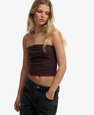 Superdry athletic essentials jersey bandeau top van biologisch katoen