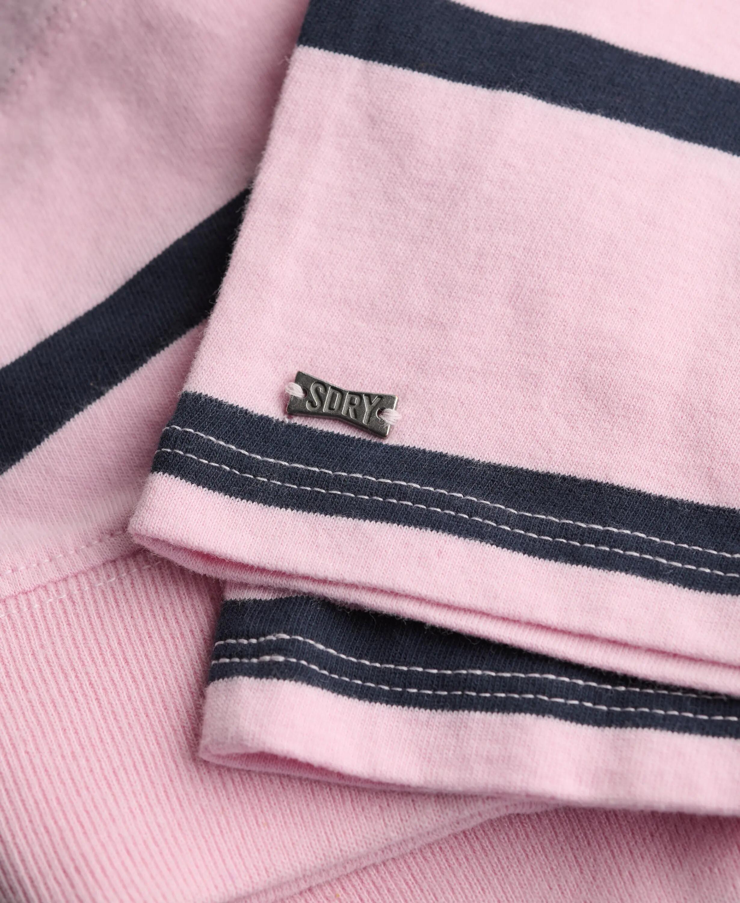 superdry Dames T‑shirt Athletic Off Shoulder van biologisch katoen roze/navy 6/7