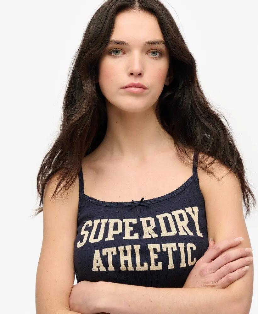 superdry Top Cami Pointelle Athletic Essentials em algodão orgânico – Richest 3/4