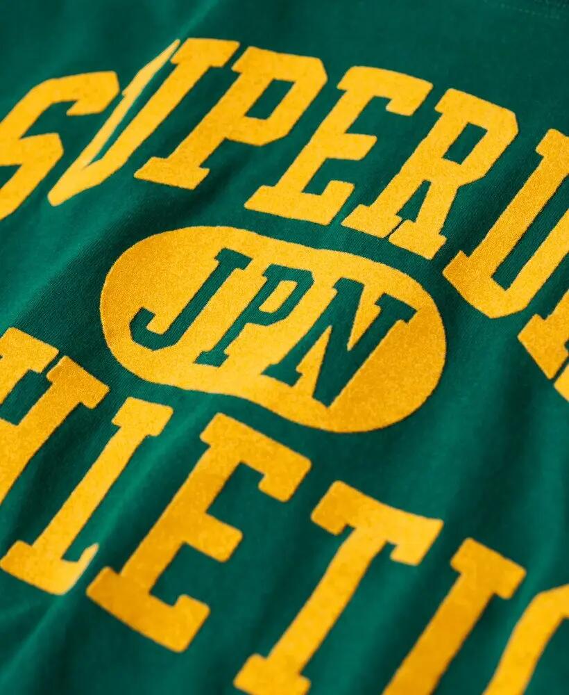 superdry Varsity Flocked Fitted T-Shirt – slim fit, donker bosgroen 5/7