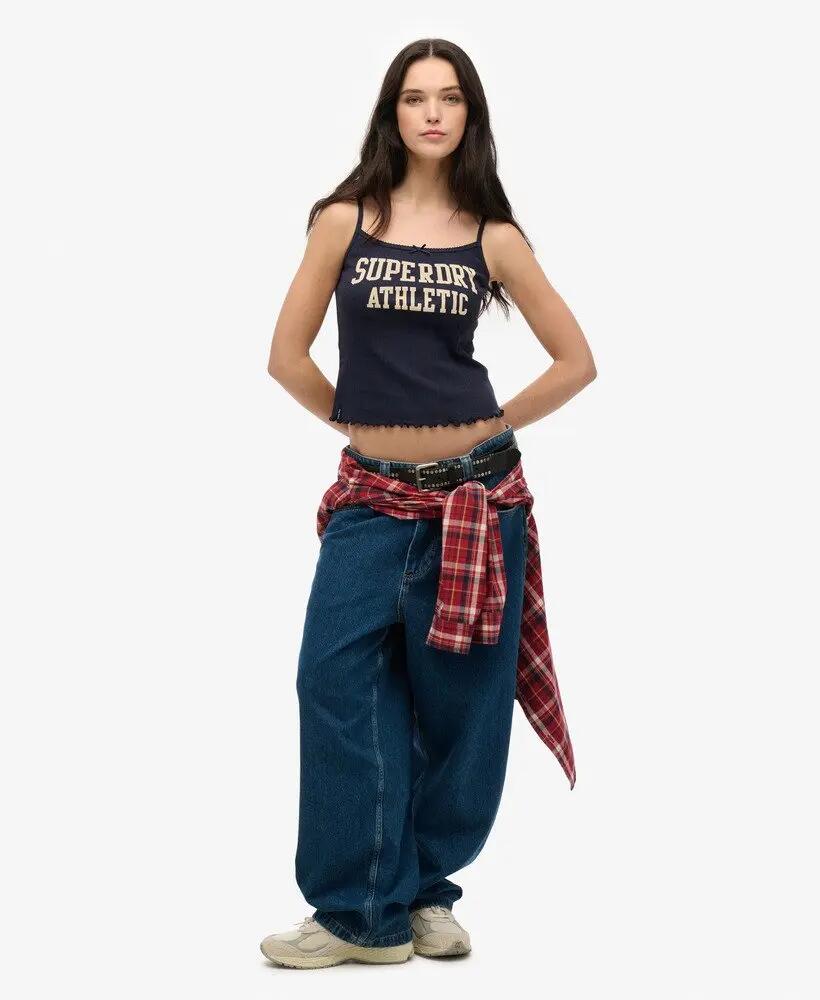 superdry Top Cami Pointelle Athletic Essentials em algodão orgânico – Richest 2/4