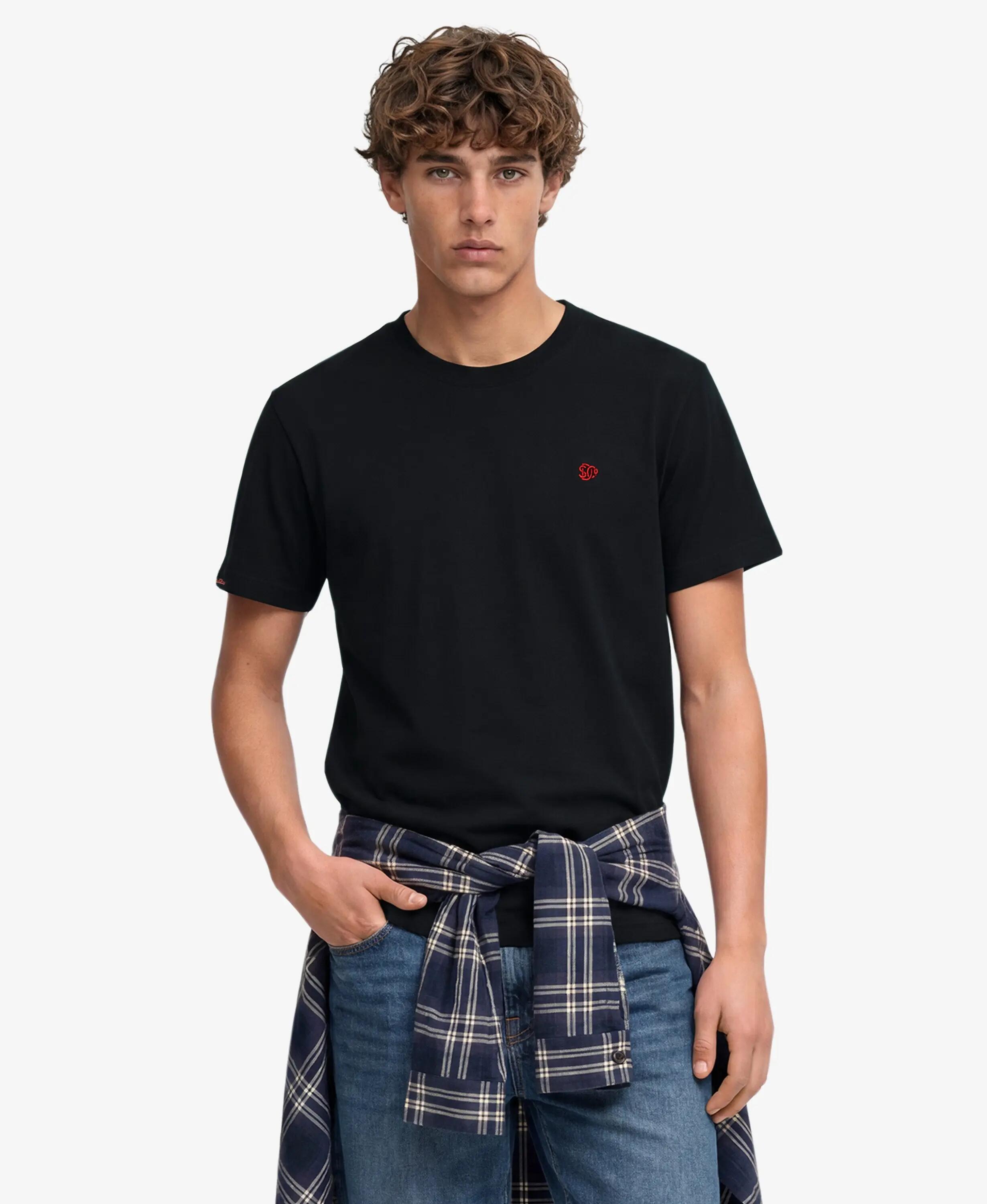 superdry SD&Co Logo T‑Shirt bestickt — 100% Biobaumwolle, Slim Fit – BLACK/RED 3/7
