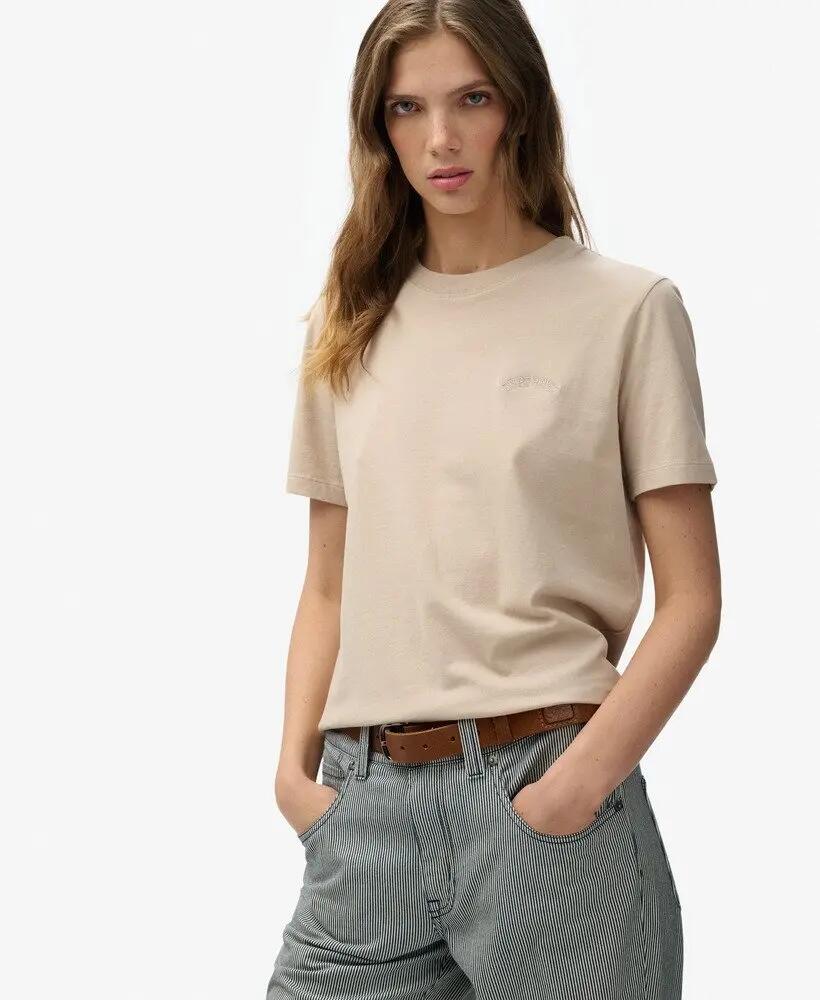 superdry Camiseta Essential Logo bordada de algodón orgánico – Feather Grey 2/5