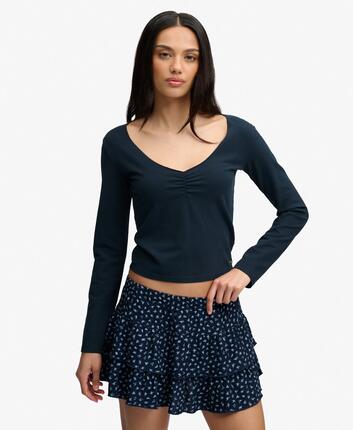 superdry Top manches longues ajusté à fronces