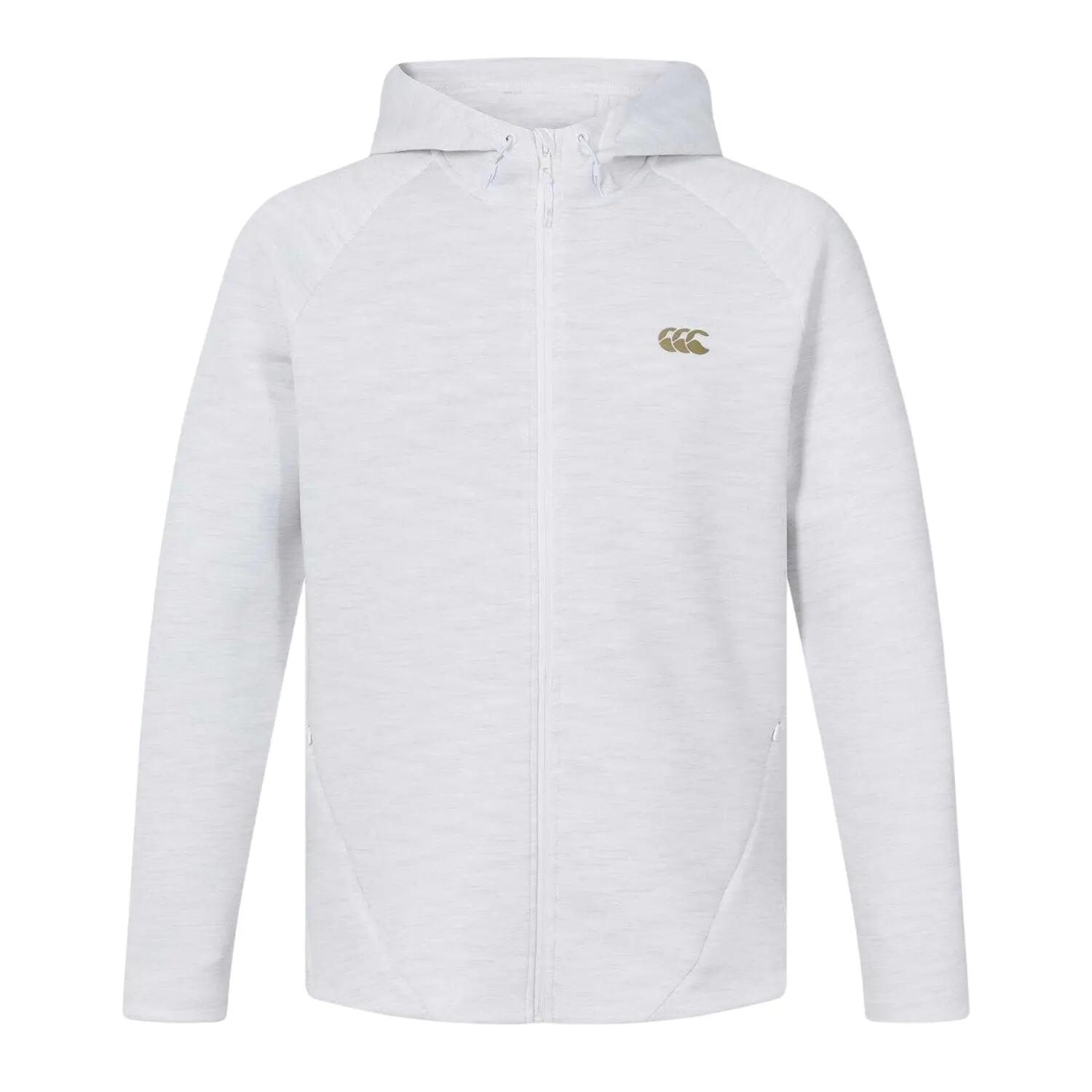Felpa Con Cappuccio E Zip Intera Regolare Raglan Uomo Canterbury Everest Bianco 2/4