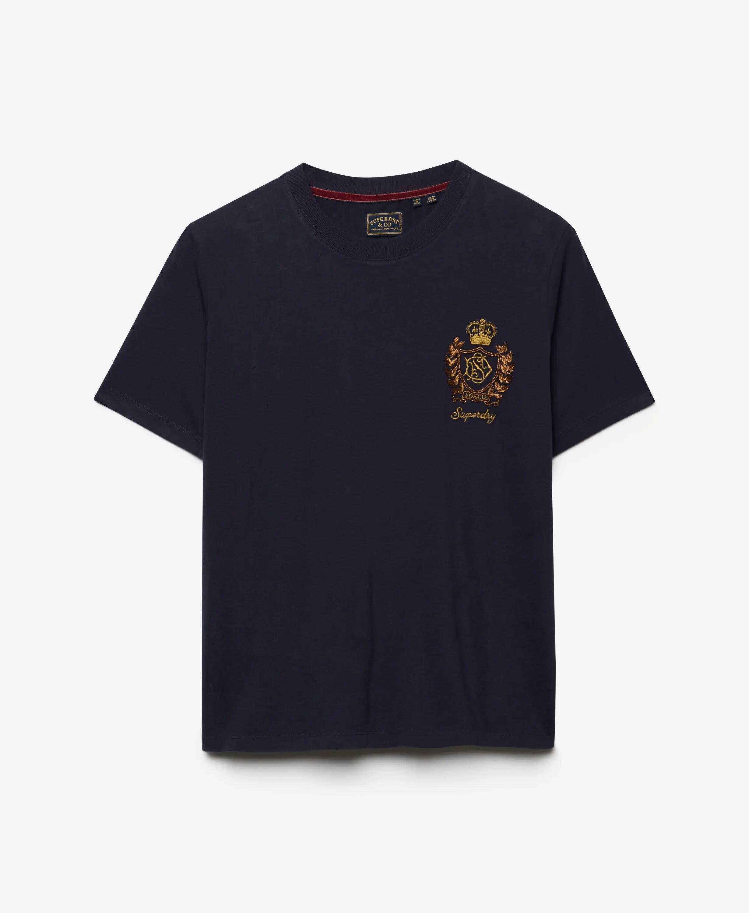 superdry T-shirt Crest ornamentada em algodão orgânico – corte relaxed – 7/7