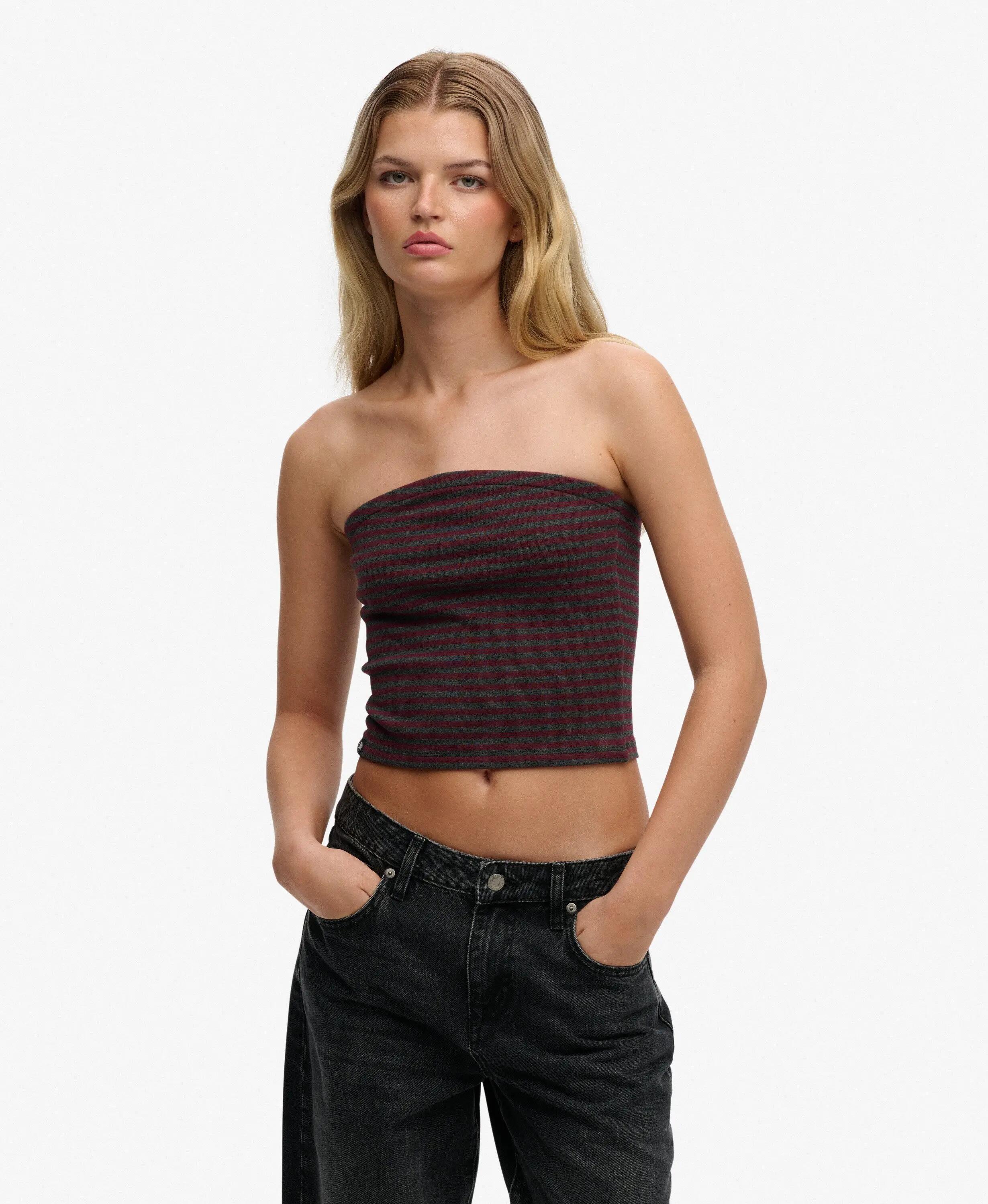 superdry Athletic Essentials Jersey Bandeau Top van biologisch katoen 2/7