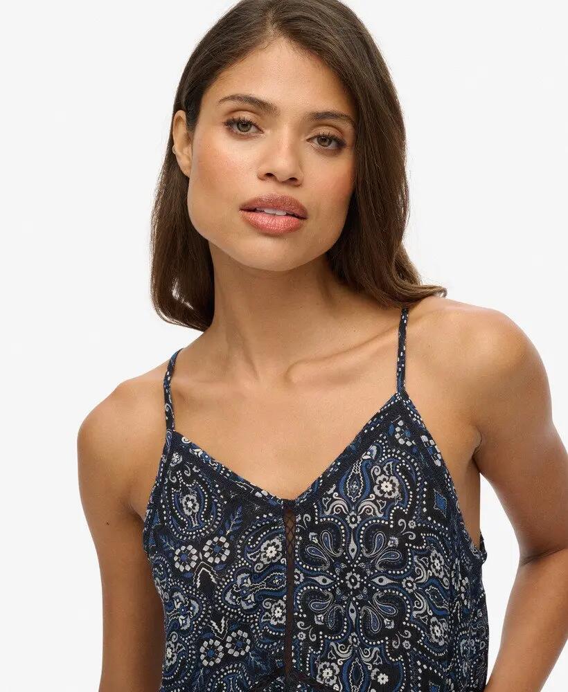 superdry Top Cami Ladder Trim com Renda 3/4