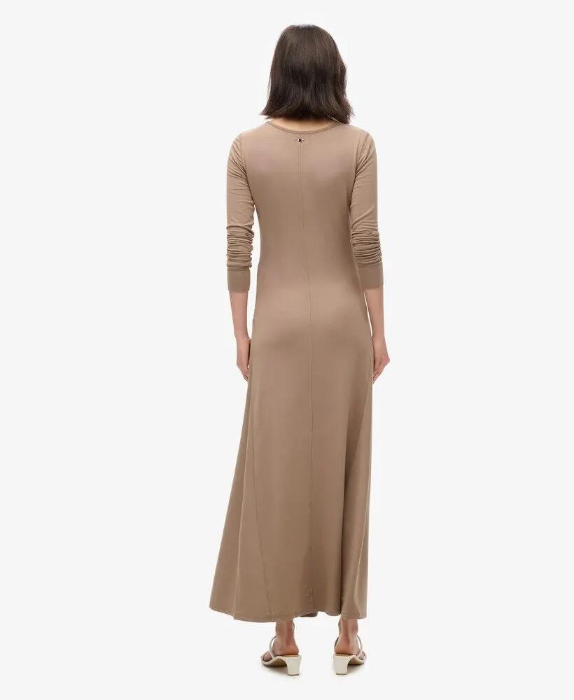 superdry Vestido Henley Ls Midi em modal com elastano 4/4