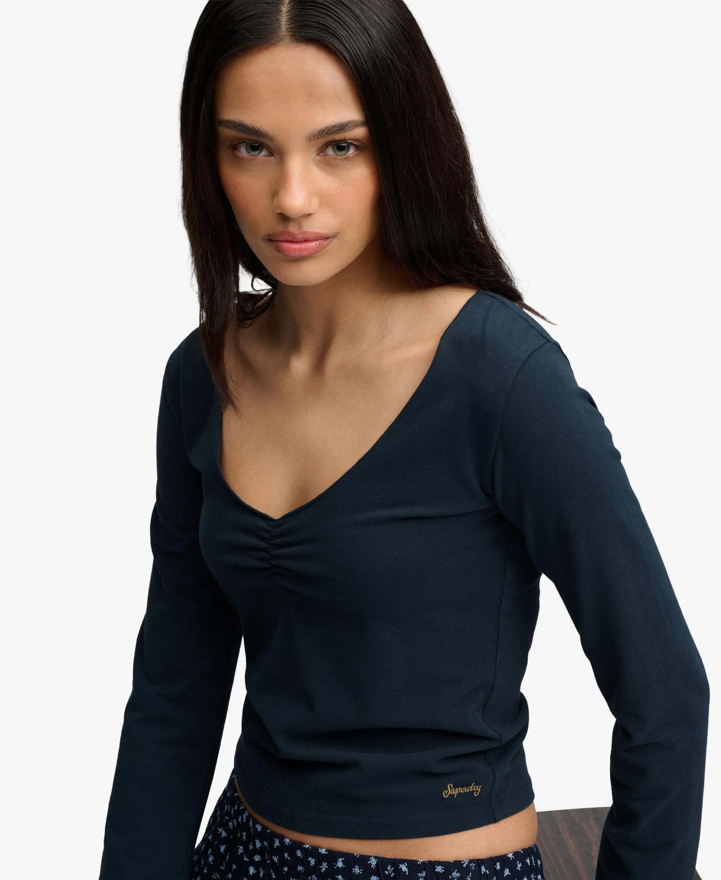 superdry Top manches longues ajusté à fronces 2/7