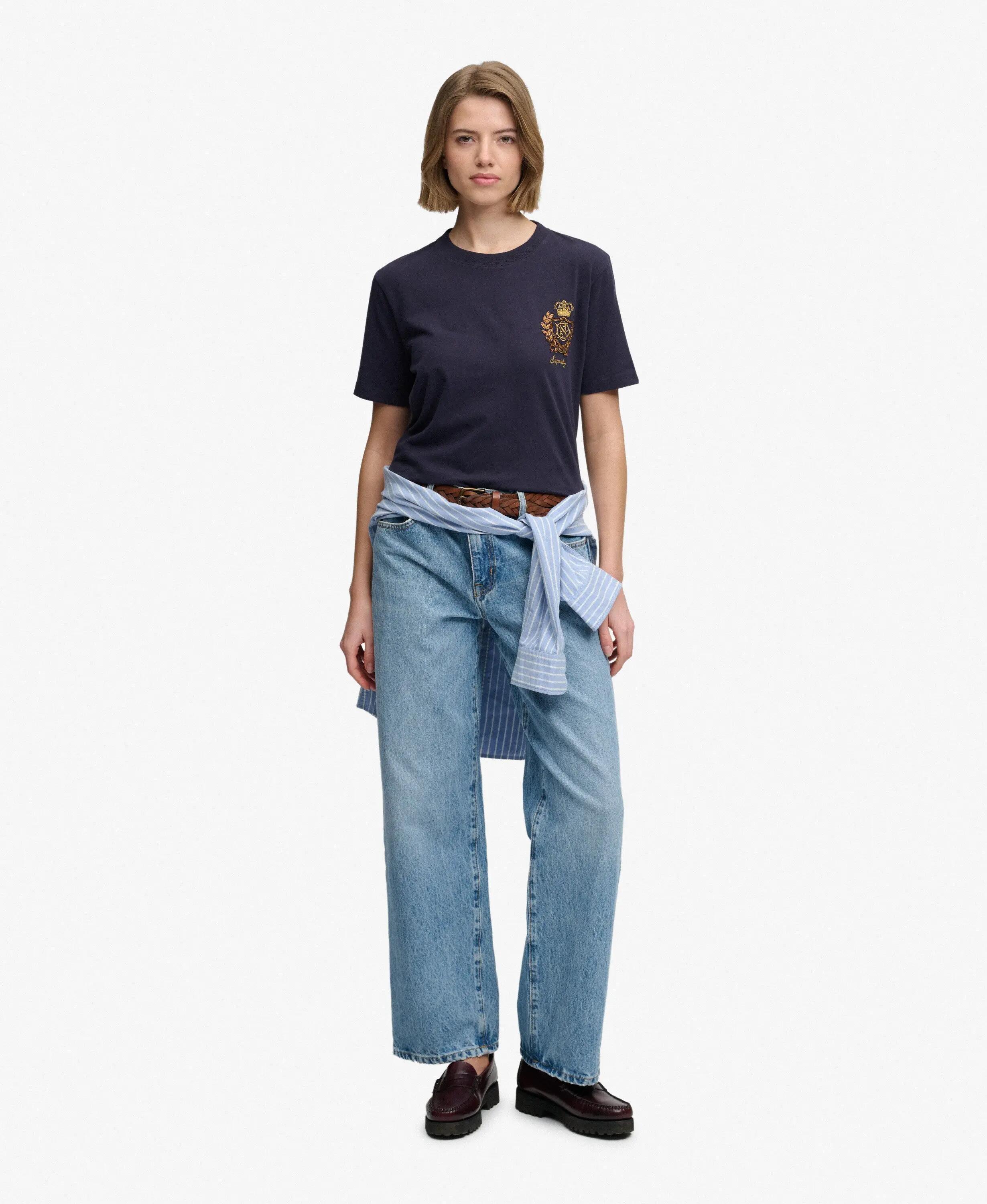 superdry T-shirt Crest ornamentada em algodão orgânico – corte relaxed – 3/7