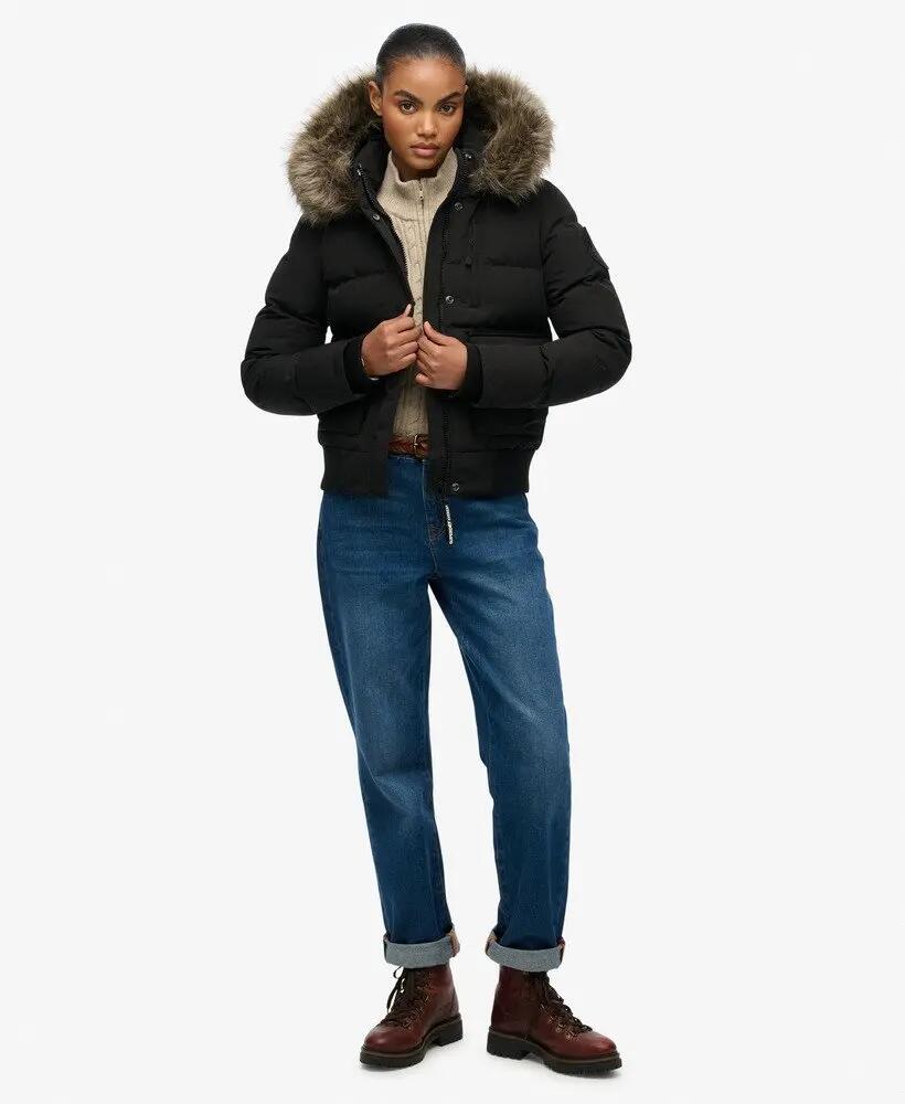 superdry Everest Hooded Bomber Jacket met capuchon en warme voering 3/7