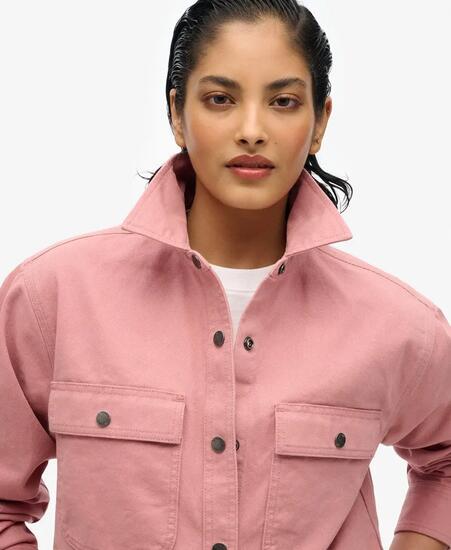 superdry Workwear Overshirt en coton – coupe oversize – Ash Rose