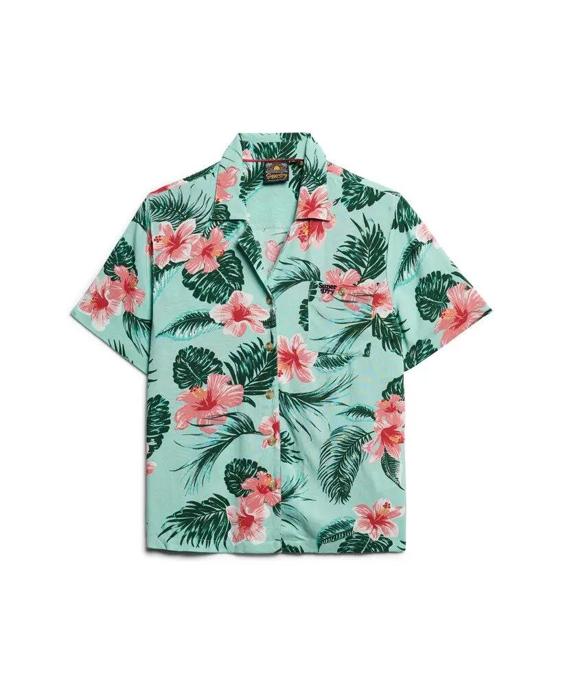 superdry Camisa Beach Resort para mujer — 100% viscosa, Luna Rose Mint 6/6