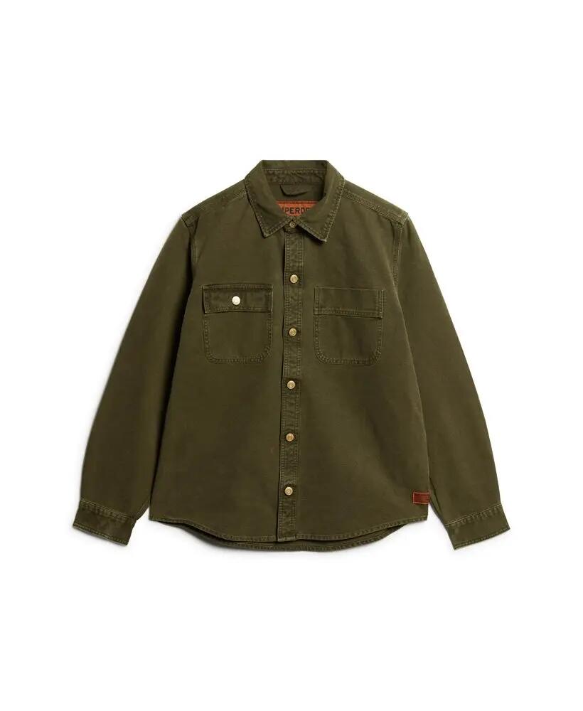 superdry Surplus Canvas Overshirt — męska koszula z płótna, olive Khaki 6/6