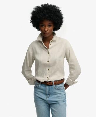 Superdry premium linen boyfriend shirt 100% linnen – relaxed fit