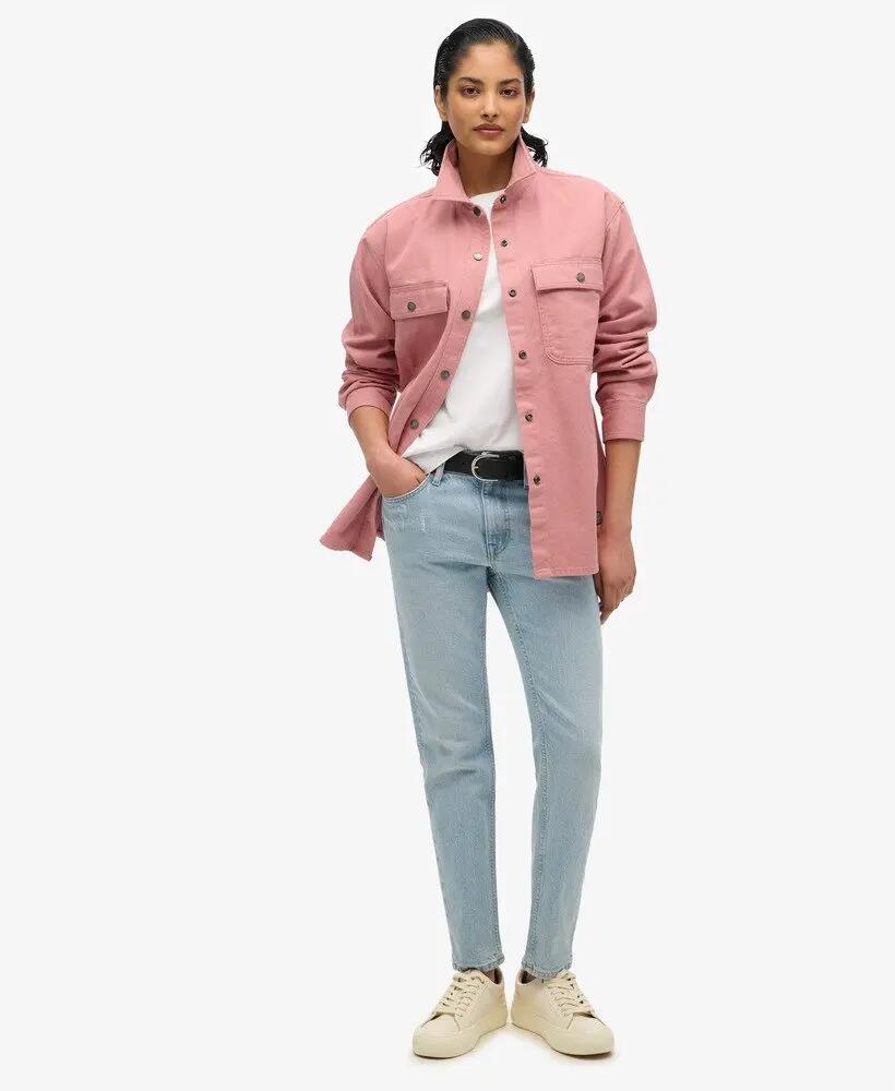 superdry Workwear Overshirt en coton – coupe oversize – Ash Rose 3/6