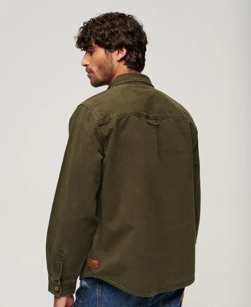 superdry Surplus Canvas Overshirt — męska koszula z płótna, olive Khaki 2/6