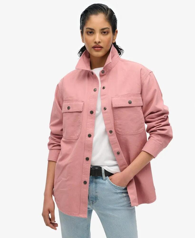superdry Workwear Overshirt en coton – coupe oversize – Ash Rose 2/6