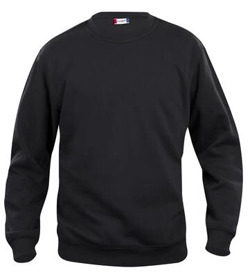 clique Basic Roundneck Junior felpa nera tessuto morbido resistente – black