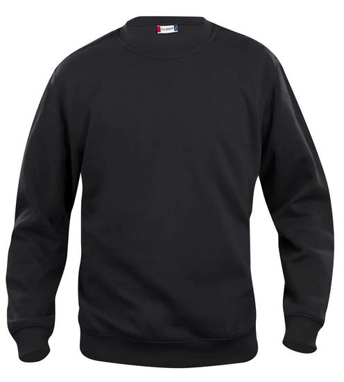 clique Basic Roundneck Junior felpa nera tessuto morbido resistente – black