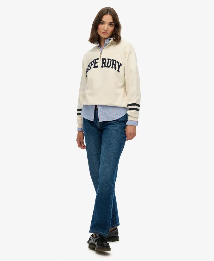 superdry Felpa Athletic Essentials con mezza zip e applicazione in cotone 100% 5/6